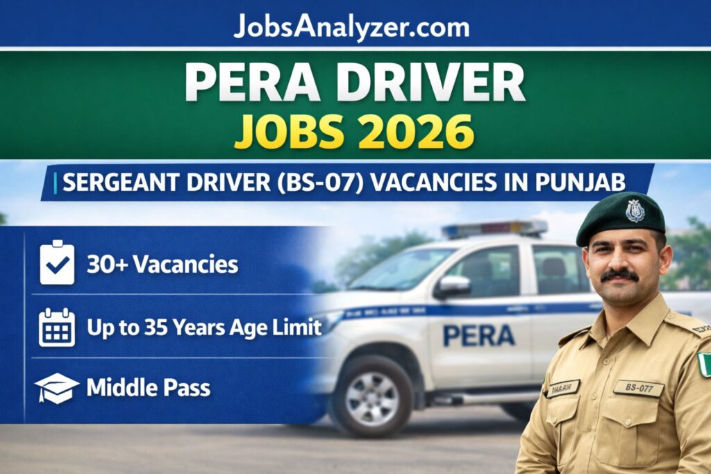 PERA Driver Jobs 2026 | TrustedPakistan.com