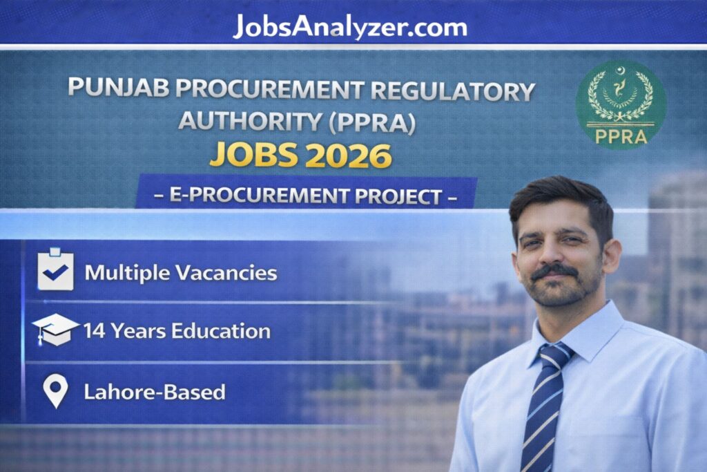 PPRA Jobs 2026 (Punjab Procurement Regulatory Authority, Lahore) JobsAnalyzer.com