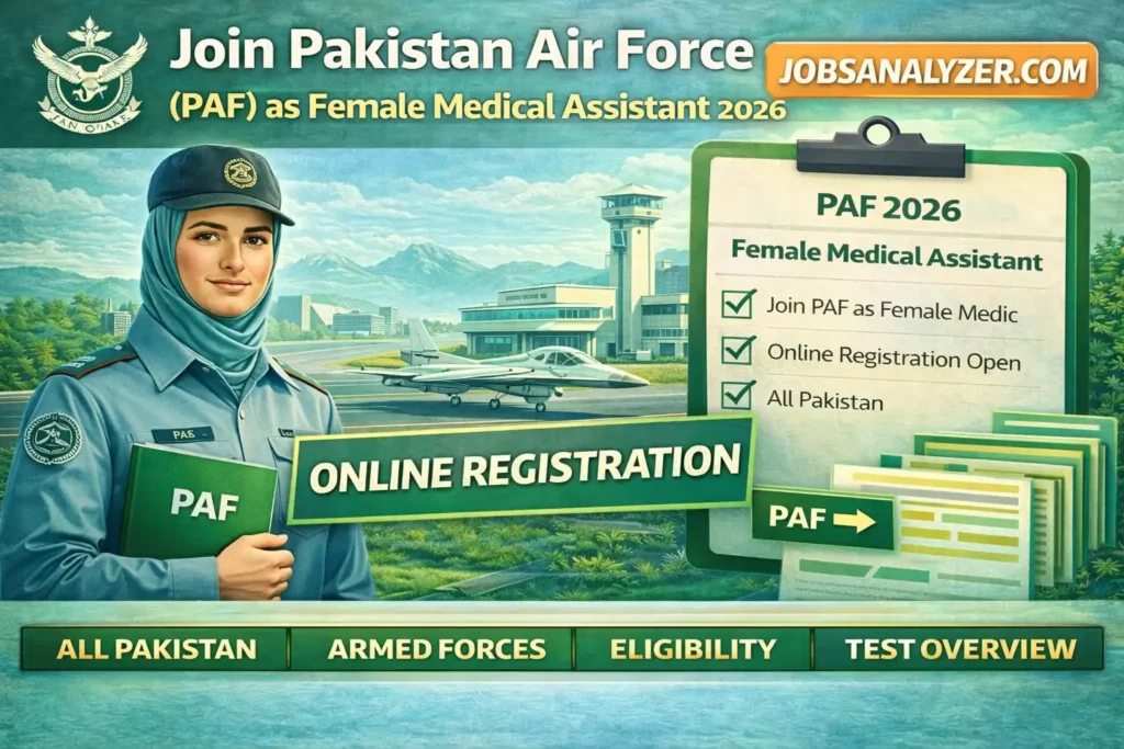 Pakistan Air Force (PAF) Jobs as Female Medical Assistant 2026 | JobsAnalyzer.com