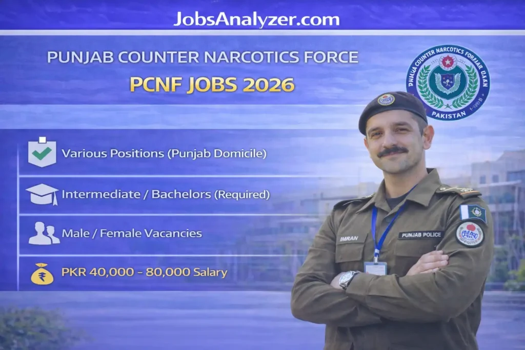 Punjab Counter Narcotics Force (PCNF) Jobs 2026 | JobsAnalyzer.com