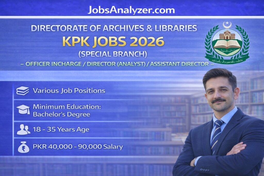 Directorate of Archives & Libraries KPK Jobs 2026 | JobsAnalyzer.com