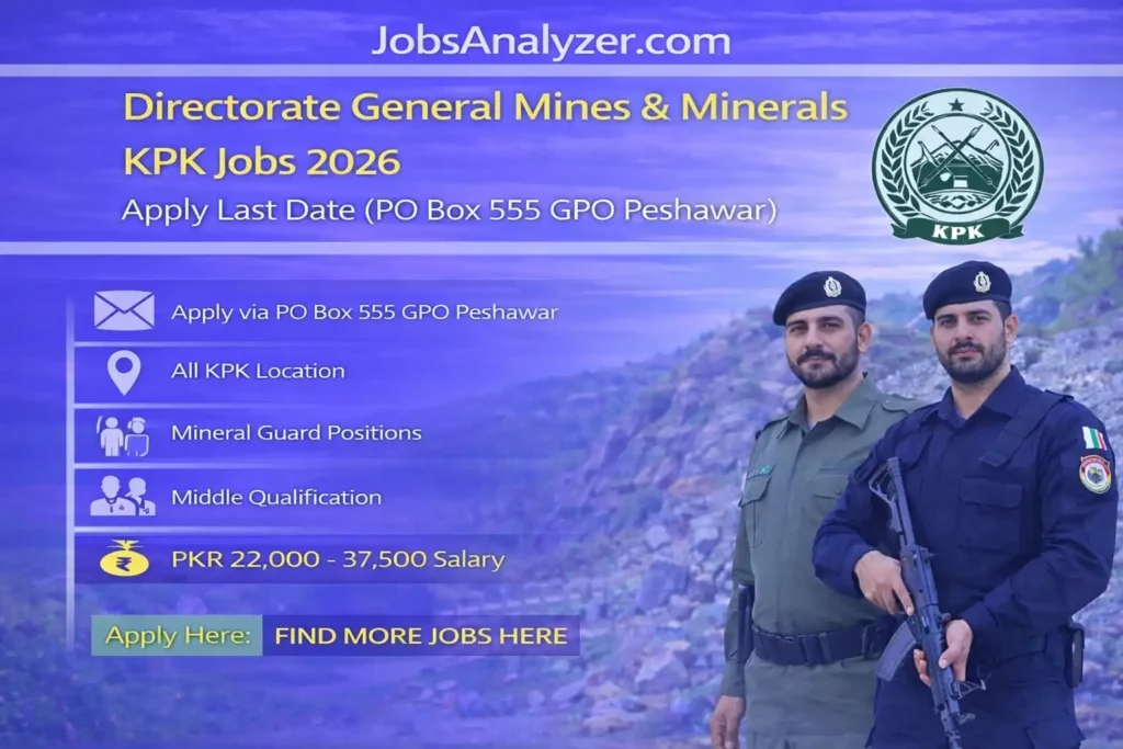 Directorate General Mines & Minerals KPK Jobs 2026